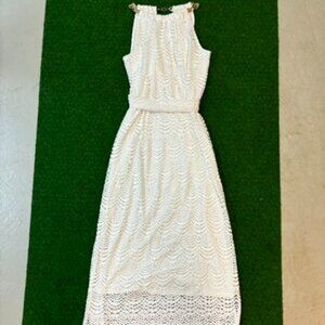 Lully Pulitzer Bingham Lace Crochet Midi Dress White Medium NWT